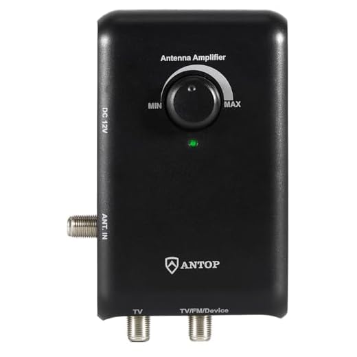 ANTOP Smart Boost Amplifier for Any Non-Amplified HDTV Antenna, with Dual Outputs for TV and Second Device- FM Stereo, a Second TV, or Any OTA-Ready Streaming Device or Projector, Support FM/VHF/UHF