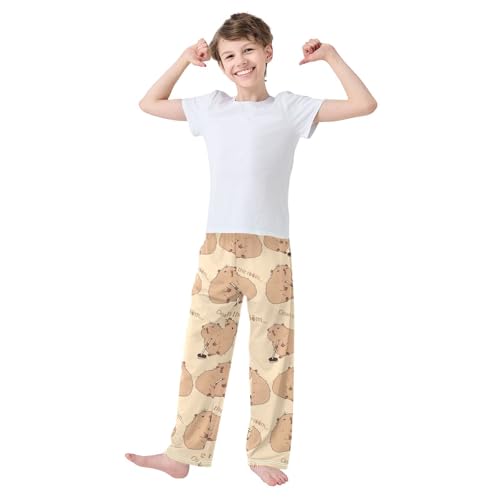 Capybara Brown Pajama Pants Long Sleep Pant Soft PJ Bottoms Sleepwear2