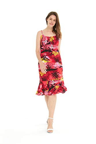 Image of Hawaii Hangover Family Matching Hawaiian Clothes, Sunset Red | Family matching Hawaiian outfits, Sunset Red, lightweight rayon, machine washable, tropical floral print, luaus, cruises