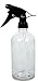 Vivaplex VGM16-1 Spray Bottle with Black Trigger Sprayer, Large, 16 oz, Clear Glass