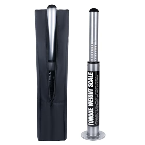 Trailer Tongue Weight Scale 2000 lbs Capacity – RV Hitch Load Gauge with Waterproof Storage Case – Portable Towing Safety Tool Accessories Kit for Trucks, Travel Trailers, Campers, Cargo & Boat