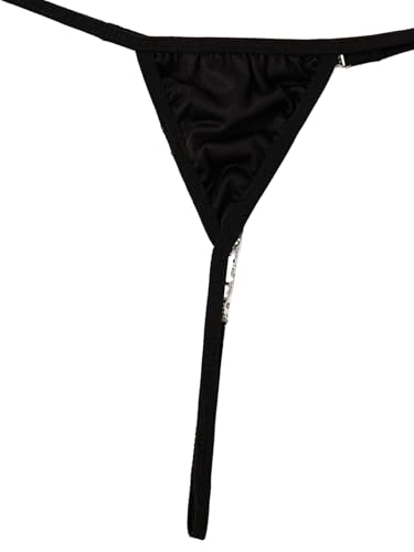 Image of RoseSeek Women's Sparkling Butterfly Chain Underwear Low Rise Cheeky G String Panty