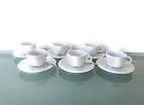 Nespresso Set 6 Cappuccino Tassen Untertassen und Löffel Classic Porzellan Kaffe
