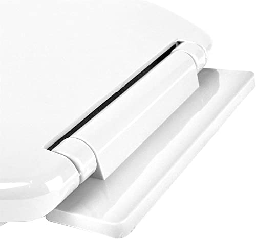 Soft Close Oval Toilet Seat White Loo Seat with Adjustable Hinges Standard O Shape Toilet Seat with Bottom Fixing by AAN - Image 3