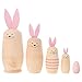 Milisten Poupées de Nid de Nidification Russe Poupées de Lapin Matryoshka Jouets Dessin Animé Mignon Lapin Animal Fait à La Main Empiler Jouets de Pâques Cadeaux de Pâques Enfants Jouets