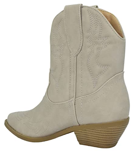 Image of Soda Women Cowgirl Cowboy Western Stitched Ankle Boots Pointed Toe Short Booties Rigging-S (Wide Fit Available)