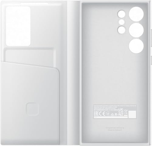 Image of Ultra-Hybrid for Samsung Galaxy S24 Ultra S-View Wallet Case - Protective Leather Cover with Smart Screen Display, Tap Control, Slim Design, and Built-in Card Holder Pocket Case (White)