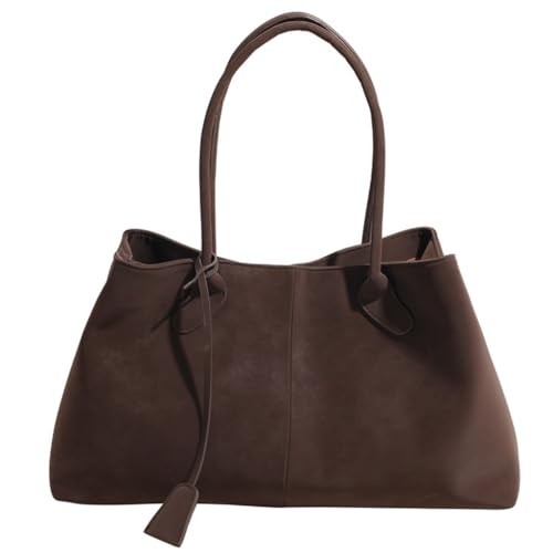 Sac à main à bandoulière grand volume en cuir rigide et finitions soignées