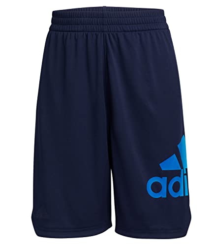 adidas Boys' Active Sports Athletic Shorts (Small, Collegiate Navy with Glory Blue)