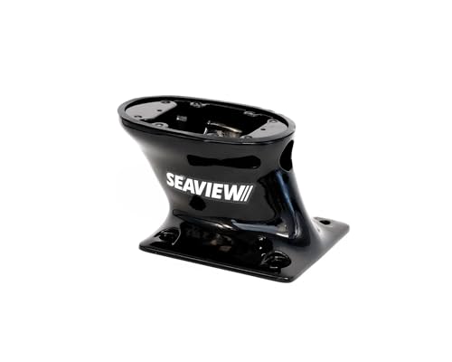 Image of SEAVIEW FWD Raked 5 inch Black Modular Mount | Designed for radars, Starlink, satdomes, Cameras & searchlights | 7 inch x 7 inch Base Plate | Top Plate Required | PMF57M1BLK