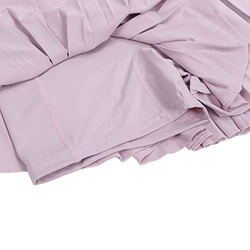 Saia de tênis plissada, saia esportiva rosa respirável com bolsos para exercícios para caminhadas ca