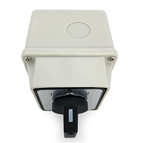 Lepevney Universal Changeover Selector Switch With Waterproof Exterior Box Dual Power Switch 3 Positions 4 Terminals Lw26-20/1 440V 20A White #TOP1
