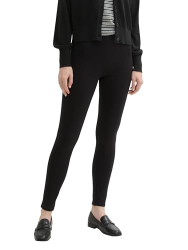 TOM TAILOR Damen Treggings Hose in Ankle-Länge, 14482 - Deep Black, 40/28