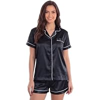 Women's Silk Satin Button Down Pajama Sets only