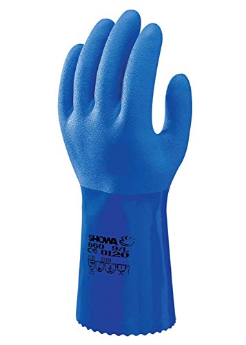 SHOWA 660, Revestimiento de PVC, Químico, Azul, 8/M