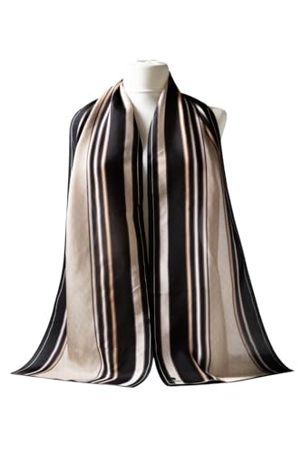 100% Silk Headscarf for Women - 12"x 27"/30 * 170cm Hair Scarf Silk Headscarf Bandanas Rectangular Silk, Monogram, 603482