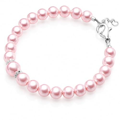 Image of Baby Crystals keepsake jewelry | Pink Pearl Bracelet | Birthday Girl Gift