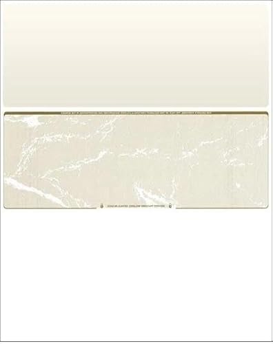 for 100 Blank Check Stock Paper - Check in Middle - Gold Marble