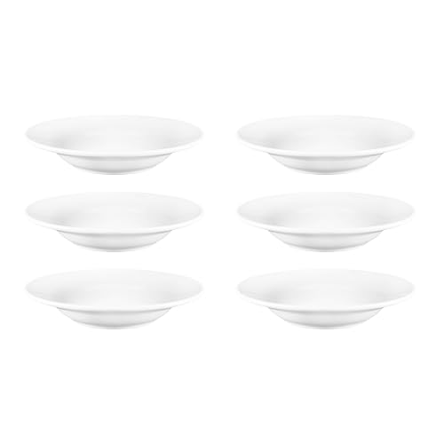 Olympia Assiettes à soupe et pâtes Olympia Athena 228mm 210ml (lot de 6), Blanc, 43(H) x 228(Ø) mm,6, Porcelaine, CC214