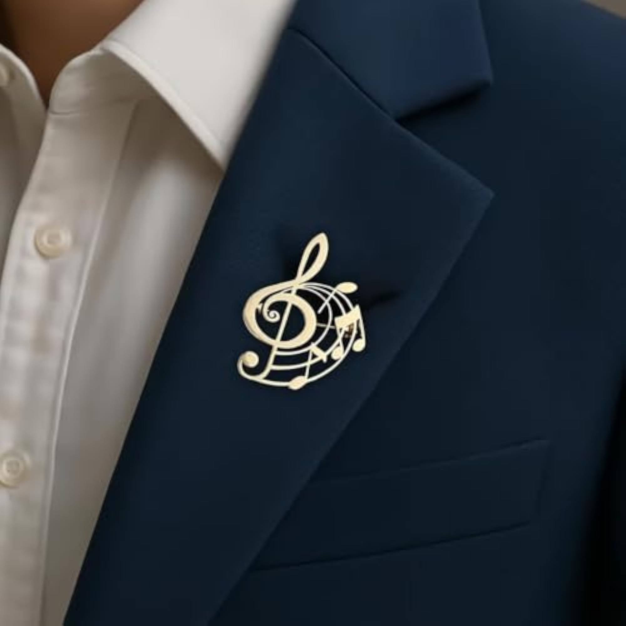 Personalized Music Note Name Brooch for Men & Women