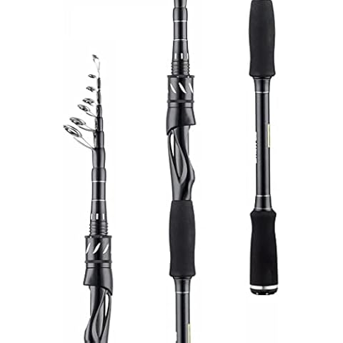 SeaKnight Sange II Telescopic Fishing Rods, Carbon Material & Durable Solid Glass Tip, Ceramic Guides, 1pc Fishing Rod Performance, Comfortable EVA Handle, Newly Designed Travel Rod Cover