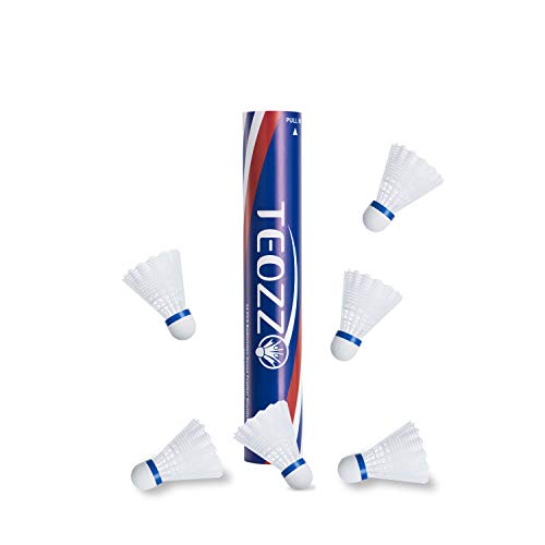 TEOZZO Nylon Badminton Shuttlecocks Pack of 12, Stable and Sturdy High Speed Badminton Shuttles, Training Shuttlecock for Indoor and Outdoor Sports