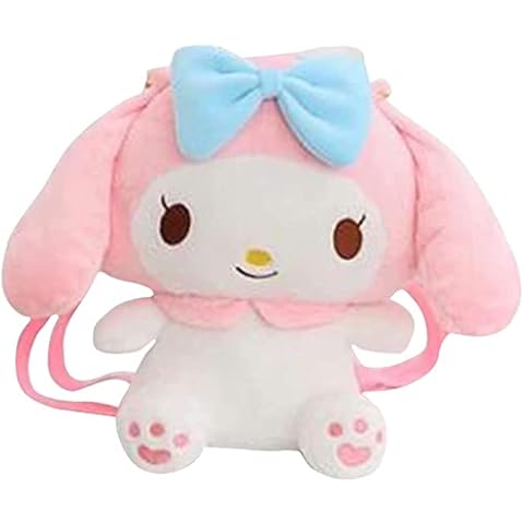 Vagbalena My Melody Kuromi Plush Bag Cinnamoroll Backpack Cartoon Shoulder Bag Anime Toy Bag for Anime Fans (pink,One size) Cover