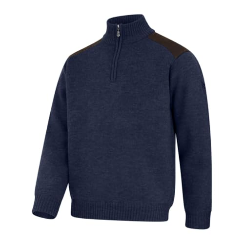 Hebrides II Zip Neck Windproof Pullover - Storm Blue Marl