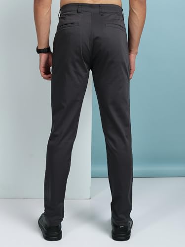 Image of Highlander Men's Slim Fit Formal Trousers | Ankle Length |Smart Trousers for Men | Chino Trousers for Men|Elegant Design | Comfortable Fabric for Daily Work & Formal Occasions
