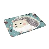 RLDOBOFE Cute Cartoon Hedgehog Print Doormat Front Door Mat Non-Slip Washable Floor Mat Indoor and Outdoor Welcome Mat Absorbent Guard Doormat for Kitchen Bedroom Bathroom Home Decor 16 X 24 Inch - Image 4