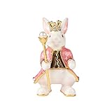 QIFU Cute Rabbit Style Enamel Trinket Box Hinge, Unique Gift for Family