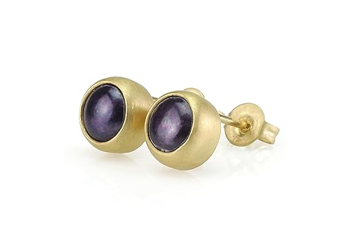 Boucles d'Oreilles Perle Noire le Cadeau Idéal en Or Vermeil 18k
