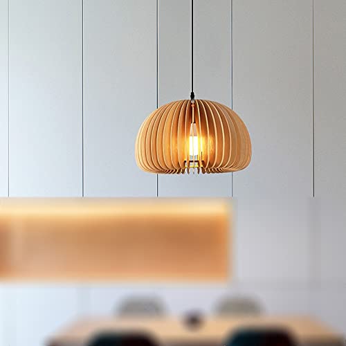 Lampes de décoration de citrouille suspension bois moderne de 18x12 cm