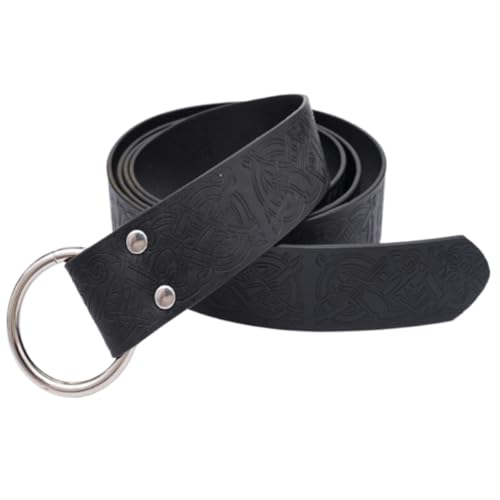 JAOYU Leather O Ring Belt Medieval Viking Belt for Men Women Renaissance Belts Knight Leather Belt Mens Reenactment Accessory3