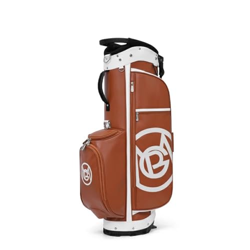 ゴルフバッグ 大容量 キャディーバッグ クラブケース Golf Bag 防水 安定感 ファスナーポケット付き 練習用 持ち運び可能 スタンド キャディバッグ ゴルフクラブ用ゴルフサンデー旅行バッグ 5分割口枠 防水耐摩キ(Brown)