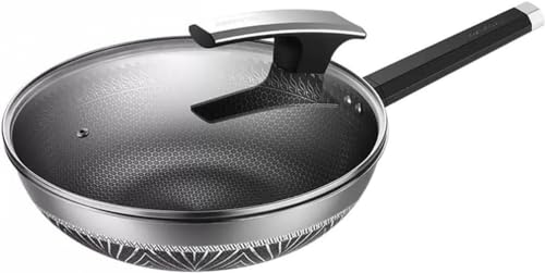 Wok de acero inoxidable duradero con tapa 32 cm miniatura 1