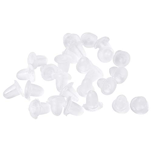 U-M Pulabo Lot de 100 fermoirs de boucles d'oreilles en plastique souple transparent 5 x 5 mm