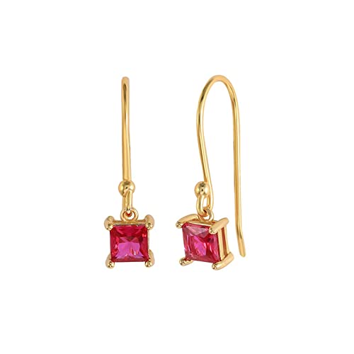 Boucles d'oreilles carrées argent et zircone violette à offrir pour un anniversaire
