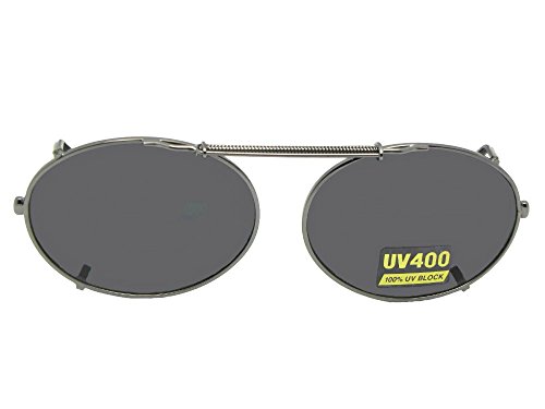 Oval Non Polarized Clip On Sunglasses Over Glasses–Oval shape to Clip Onto Oval Shape Glasses