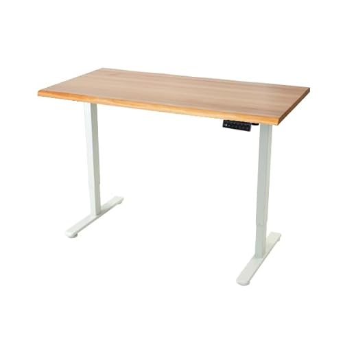 昇降デスク 電動 PSE適合 120cm 木製 天板 スタンディングデスク シングルモーター 9fhg (天板(120cm×ビーチ×ライブエッジ+アクリルパネル), 脚(ホワイト))
