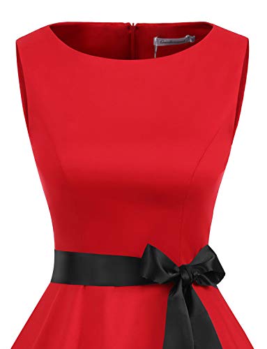 Image of Gardenwed Women's Vintage Dress Sleeveless Cocktail 1950s Dresses Retro Tea Party Swing