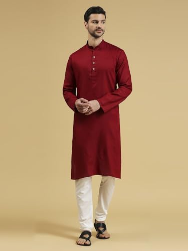 Image of Rajubhai Hargovindas Men Pure Cotton Solid Long Kurta
