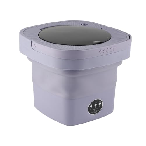 Portable Washing Machine, 6.5L Mini Laundry Bucket Foldable Washer and Spin Dryer Bucket Washer, Washing Machine for Washing Baby Clothes Underwear or Small Items (Pink)