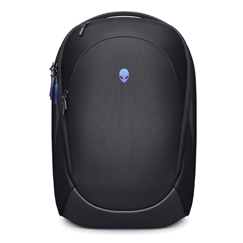 Alienware 16 Backpack - AW5625P - 21L Kapazität, 3D atmungsaktives Mesh, Magnetische Taschenorganizer, RFID-sichere Tasche, Wetterfest, 3D irideszierendes Alienware-Logo - Schwarz