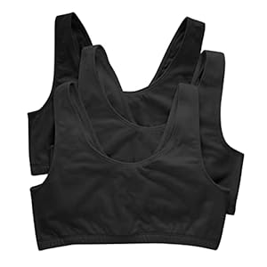 Hanes womens Cotton Pullover Bralette, 3-pack Bra, 3 Pack – Black, XX-Large US