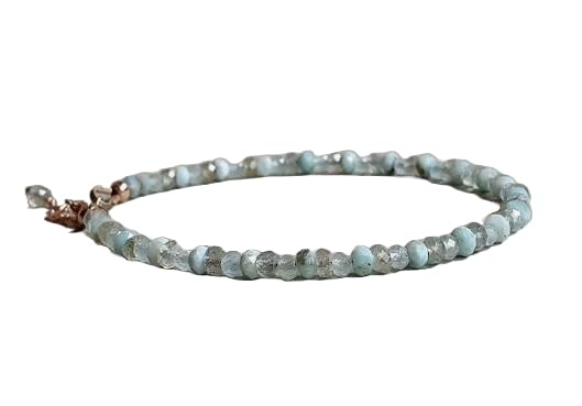Bracelet labradorite et larimar en argent 925 fait main LKBEADS chic
