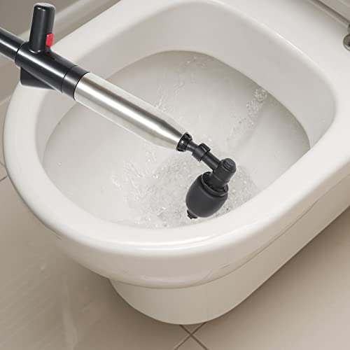 Housoutil Toilet Plunjer Set Luchtafvoer Blaster Afvoer Verstopping Remover Gootsteen Plunjer Opener Reinigingspomp Voor Badtoiletten ( Zwart ) - Afbeelding 4