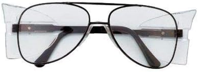 Crews Glasses 135-62110 Engineer Safety Glass with Black Frame, Aviator Shape 58mm, Clear Lens
