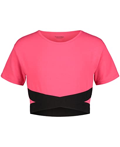 Image of Calvin Klein Girls Short Sleeve Performance T-Shirt, Crew-Neck Neckline & Logo Detailing