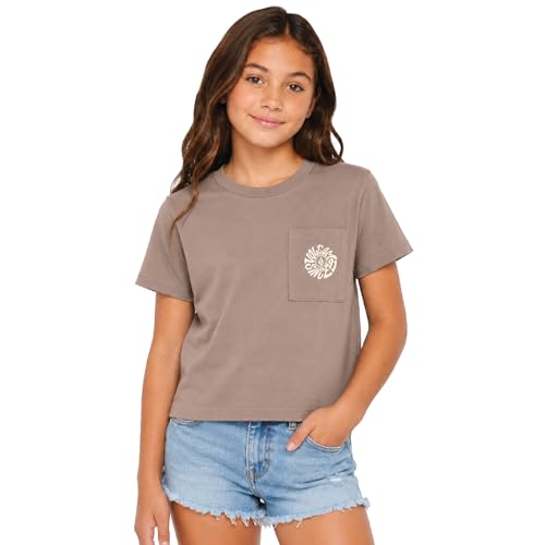 Image of Volcom Girls Shirts - Casual Crewneck Short Sleeve Graphic Tee Trendy Tops - Breathable Girls Summer Clothes